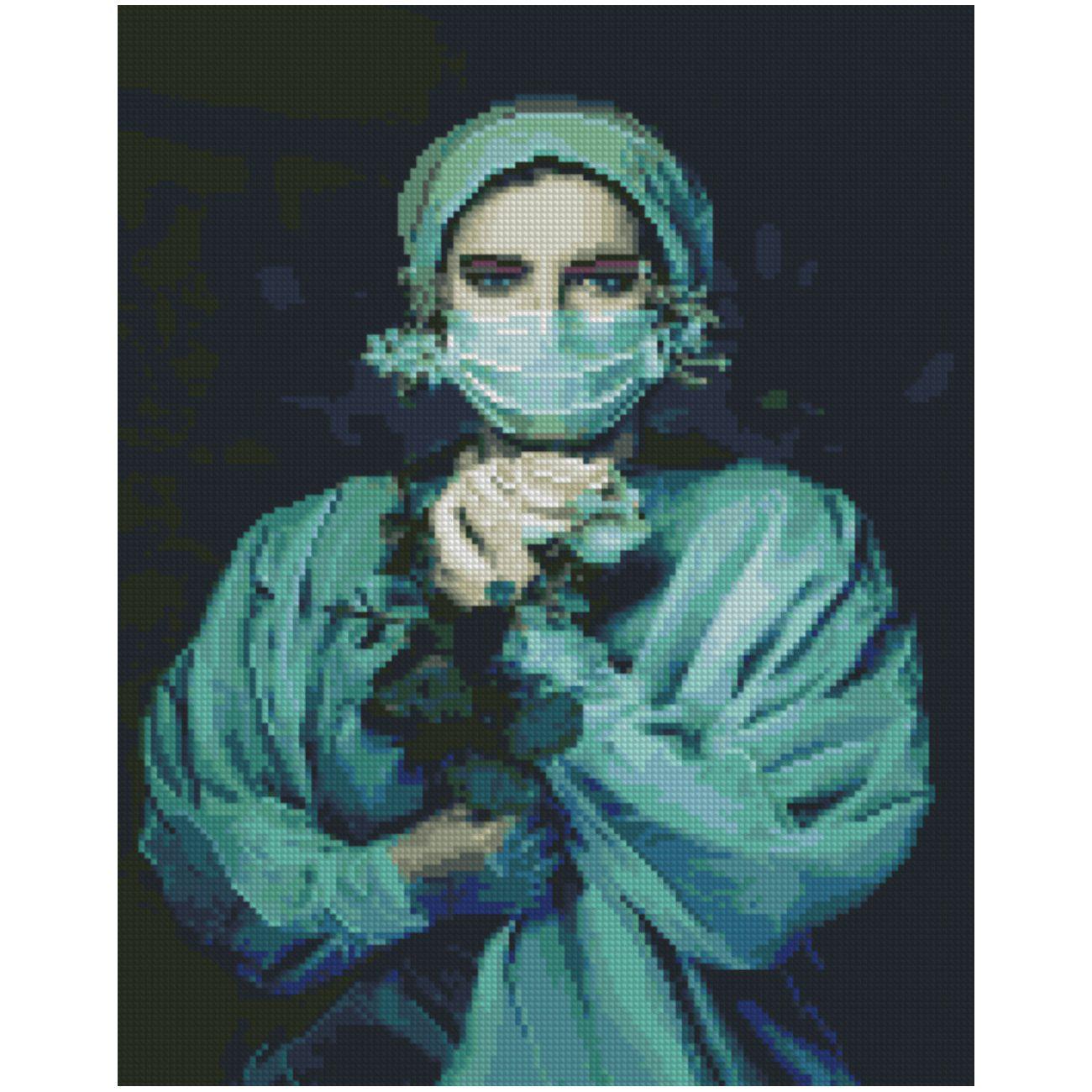 Алмазная мозаика Strateg Врач и белая роза 40х50 см (Str-FA0020)