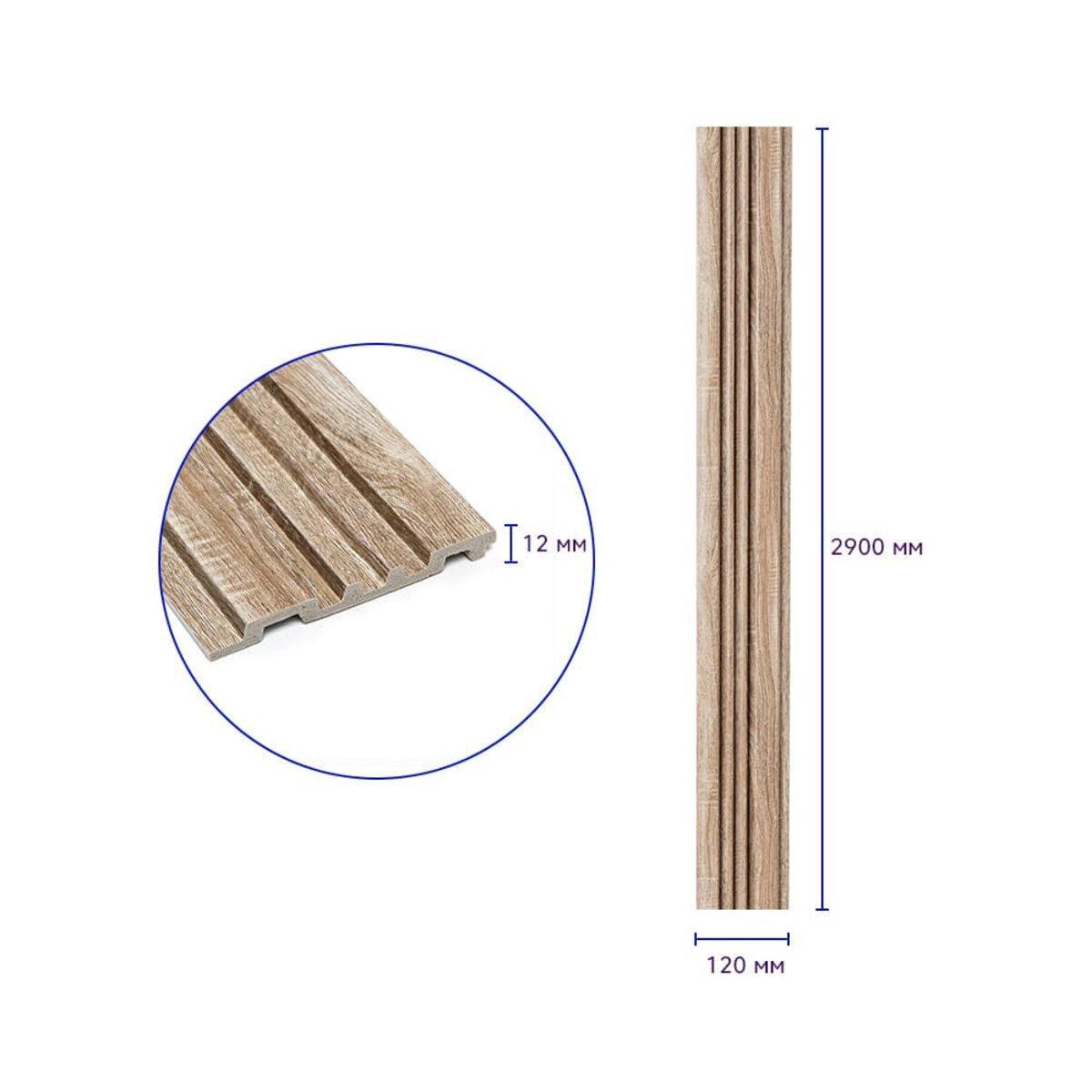 Рельс декоративный PS 2900х120х12 мм Дуб (SW-00002136) - фото 3 Рельс декоративный PS 2900х120х12 мм Дуб (SW-00002136) - фото 3