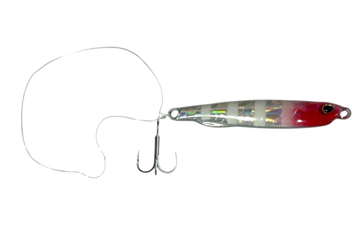 Пилькер для ловли саргана и жереха ART PS07/20 с поводком и тройником 20 г Серебристый в полоску (15947815421)