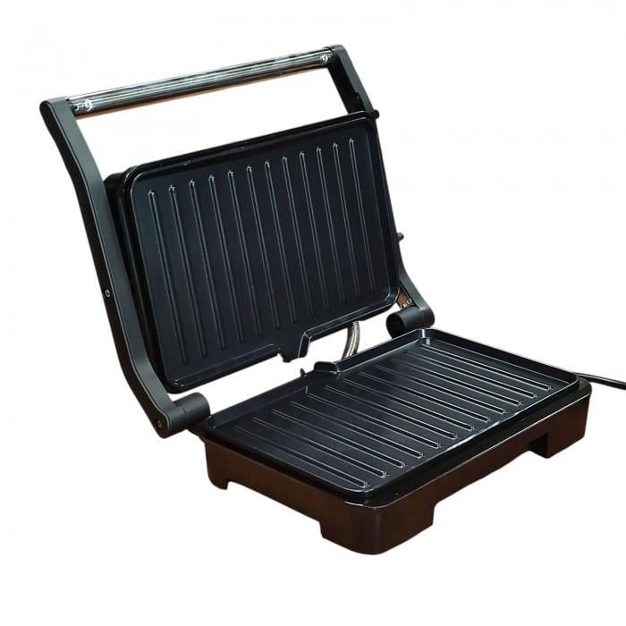 Гриль електричний контактний Domotec MS-240 1000 Вт з антипригарним покриттям Чорний (9788)