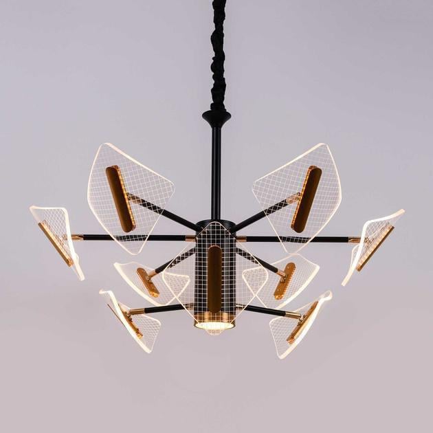 LED-люстра подвесная Sirius с акриловыми плафонами 3000/6500К IP20 N 3718-6+3 80W Черный (28686333)