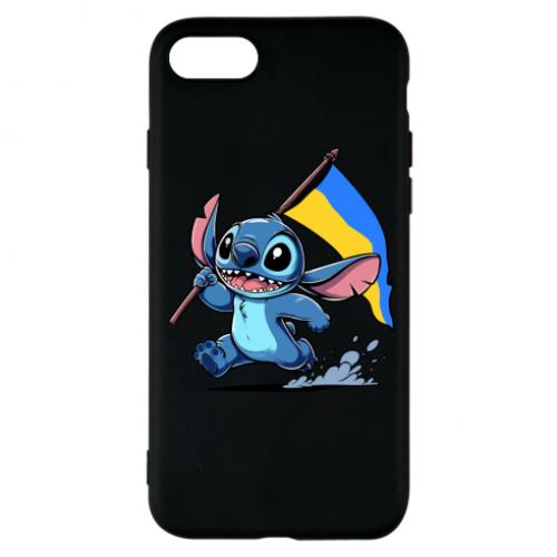 Чехол для iPhone 8 Стич с украинским флагом