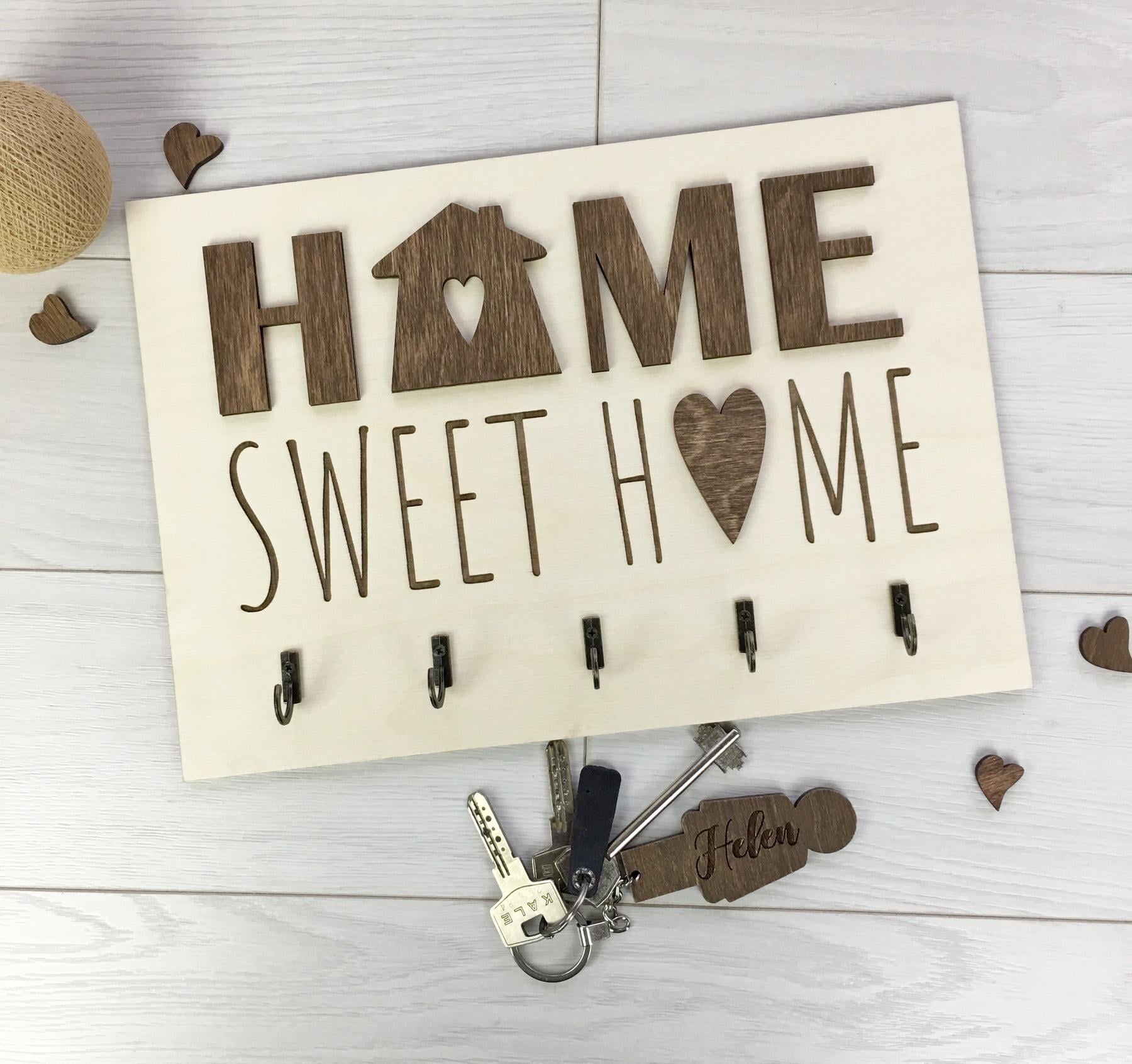 Ключница из дерева Sweet home (HK-0005)