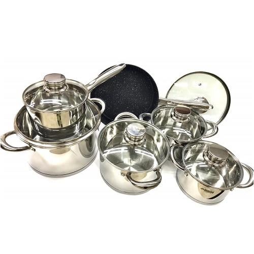 Набор посуды Benson BN-249 из нержавеющей стали 12 пр. (BN-249)
