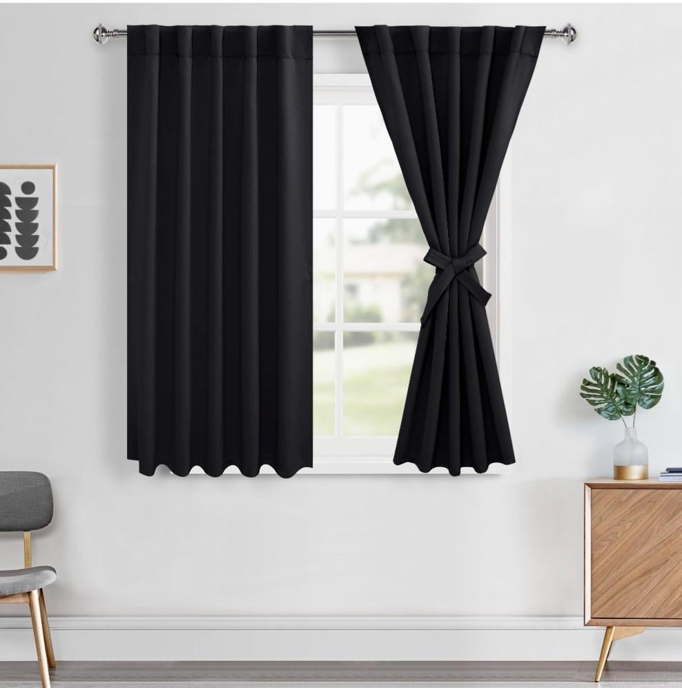 Шторы фиранки блэкаут 70х60 см 2 шт. Черный (20935767)