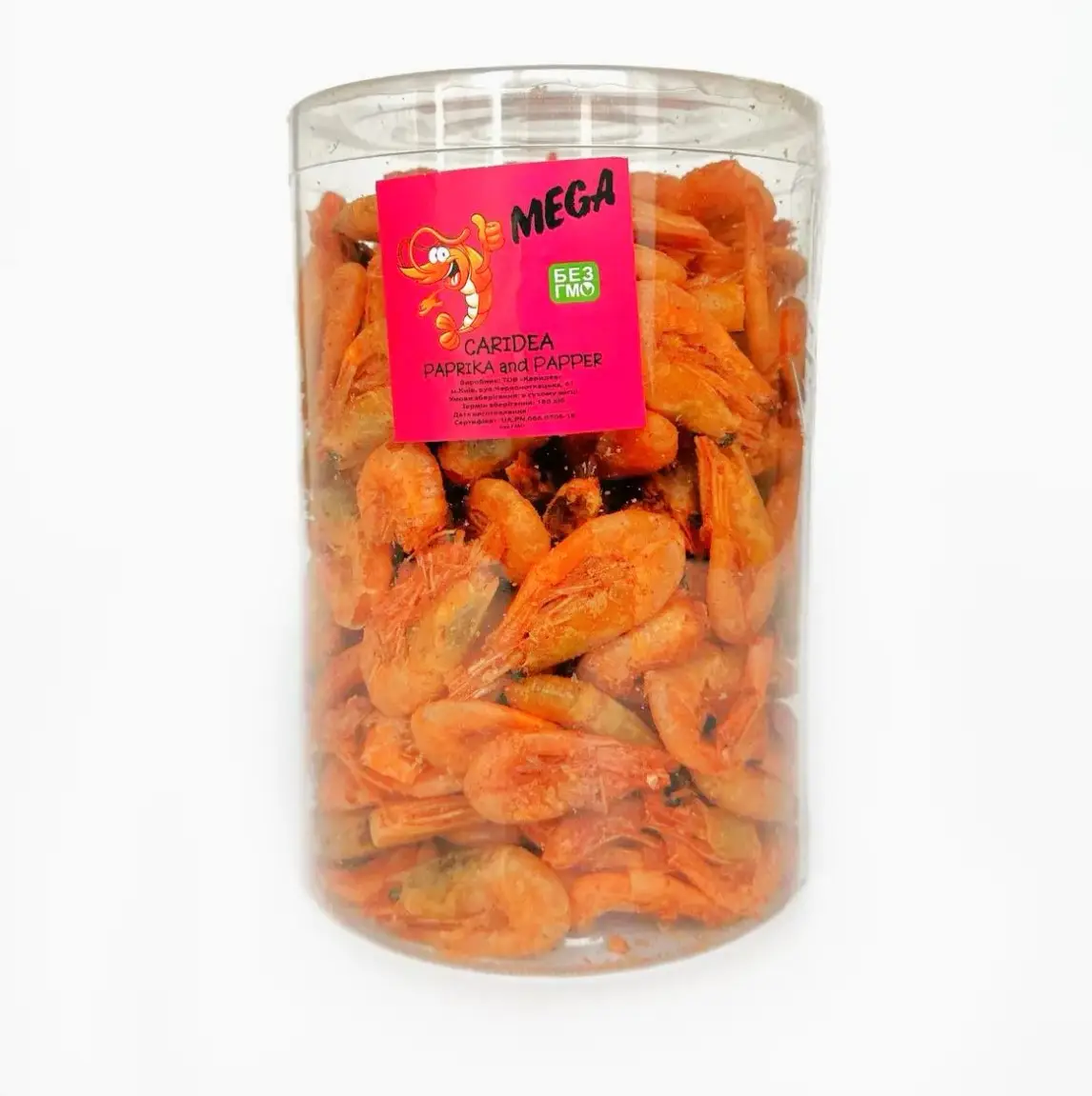 Креветка сушена у тубусі паприка з перцем Чілі 500 г