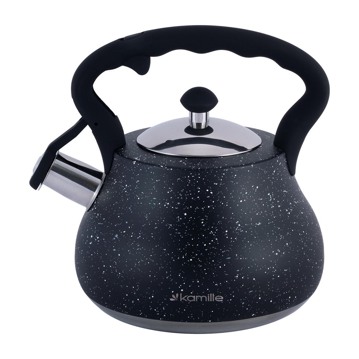 Чайник Kamille Vizo из нержавеющей стали со свистком и бакелитовой ручкой 2,7 л (1091черный)