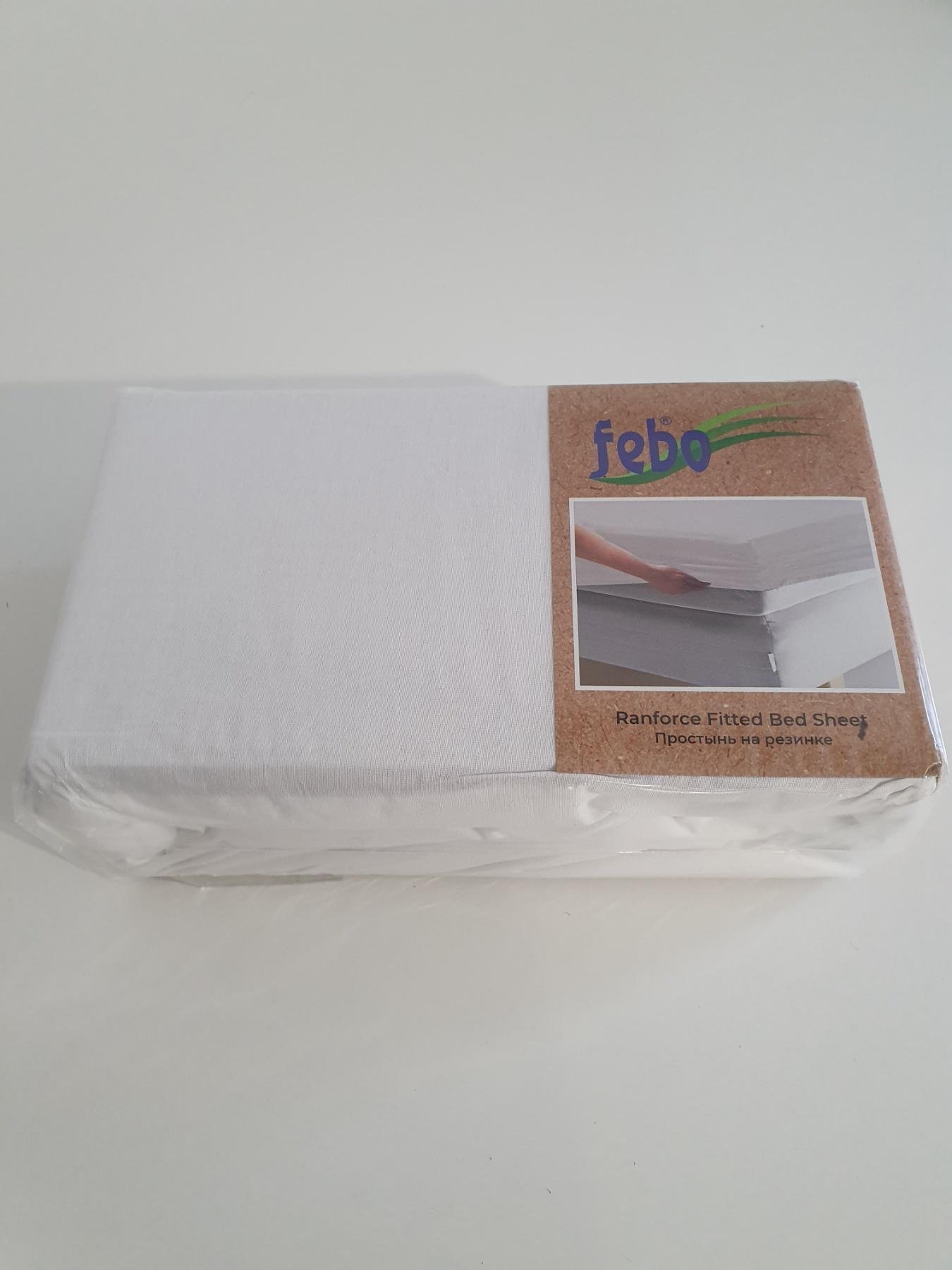 Набор Febo простынь на резинке 180х200 см и наволочки из ранфорса 50х70 см Белый (01040114) - фото 4