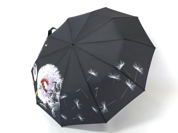Зонтик женский полуавтомат Bellissimo Одуванчик M638 на 10 карбоновых спиц Черный (29070241)
