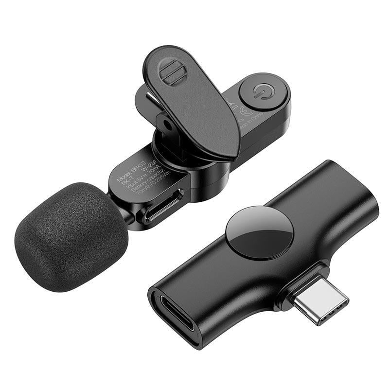 Микрофон петличный Borofone BFK12 Type-C Черный Микрофон петличный Borofone BFK12 Type-C Черный