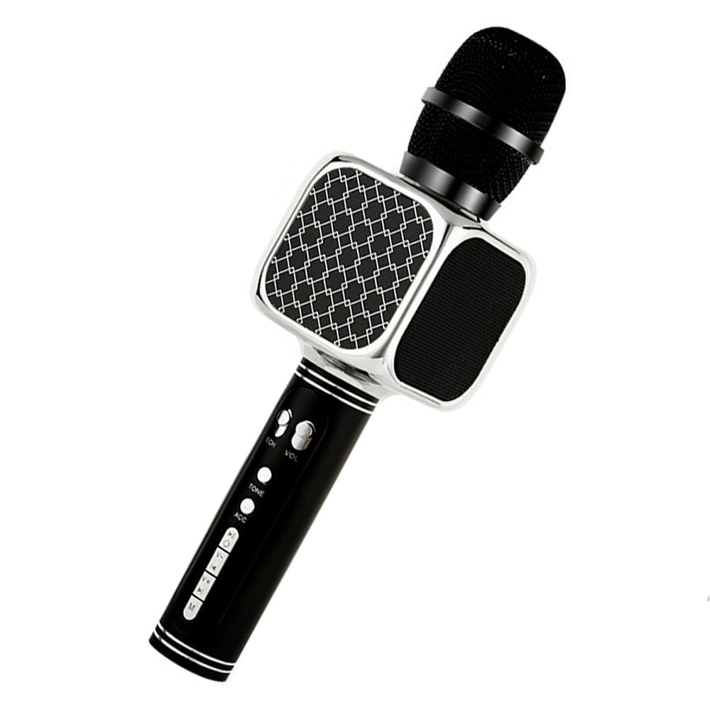 Микрофон портативный Bluetooth беспроводной караоке с колонкой Magic Karaoke YS-05-G Pro Black/Silver