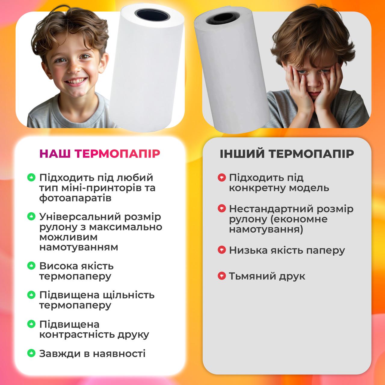 Термоумага універсальна самоклеюча для теплового принтера та фотоапарата 5 шт. (TP036) - фото 6