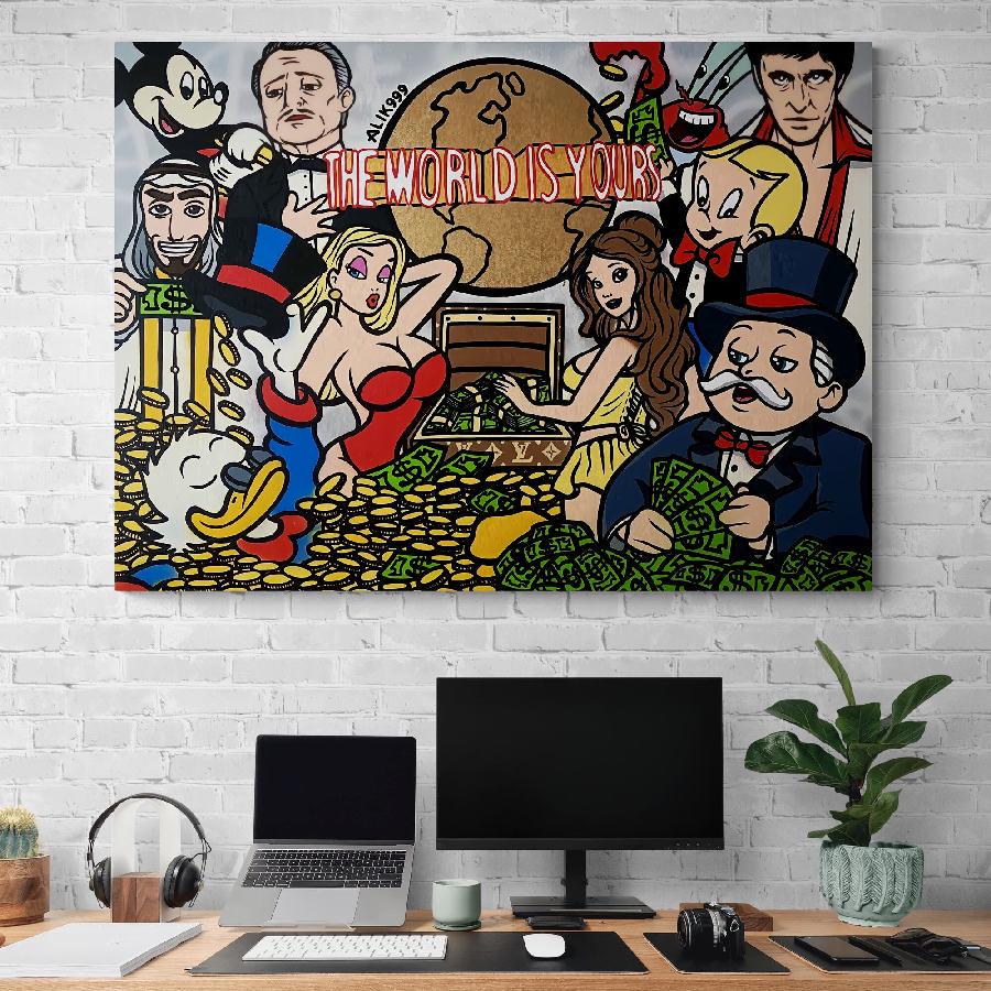 Картина на холсте Монополия деньги HolstPrint 60х90 см