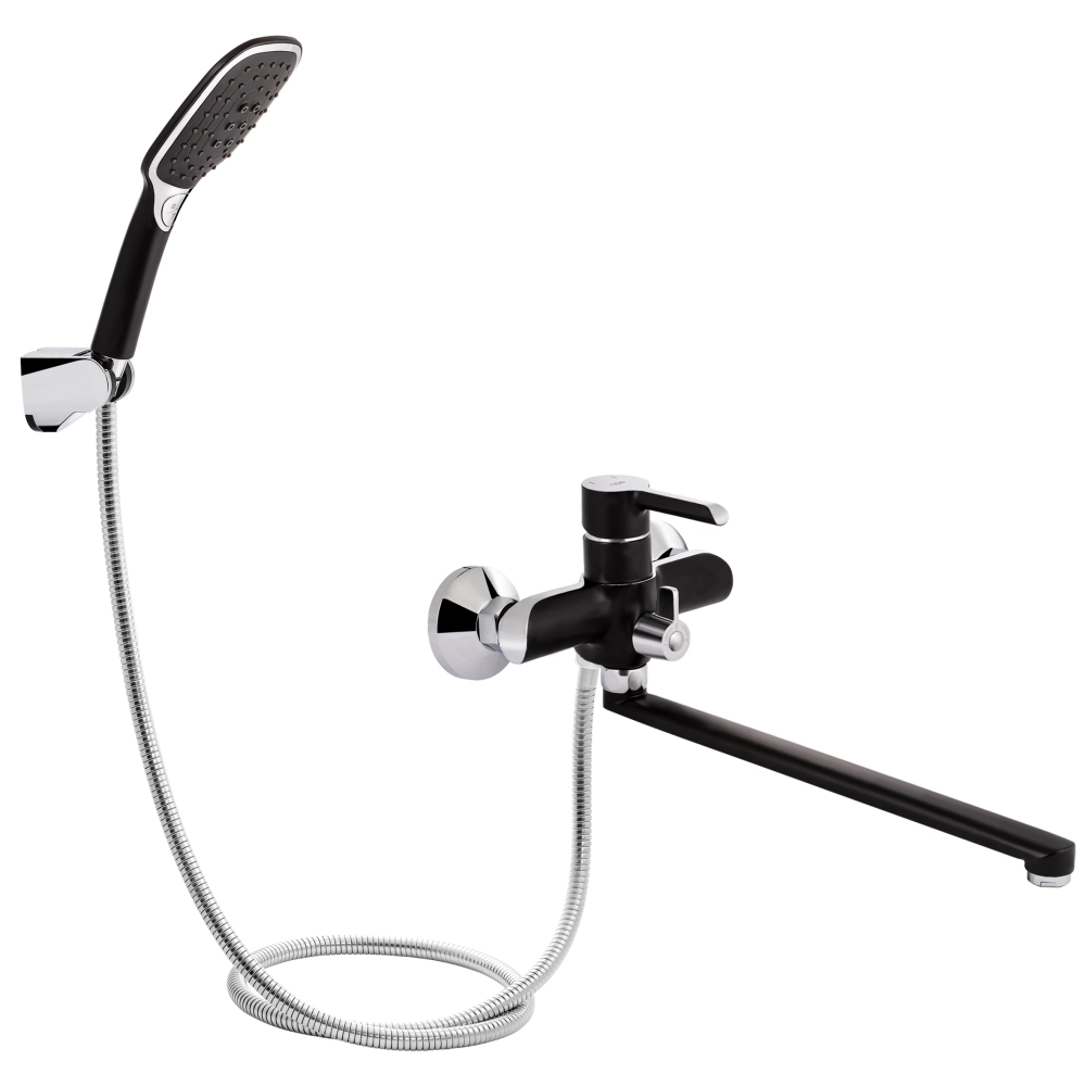 Змішувач для ванни Qtap Grand Chrome/Black (39607)