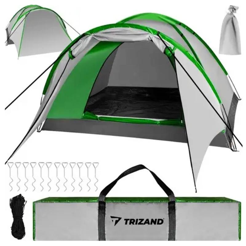 Палатка туристическая кемпинговая Trizand Nevada 23483 водонепроницаемая 4 местная с навесом и чехлом - фото 4