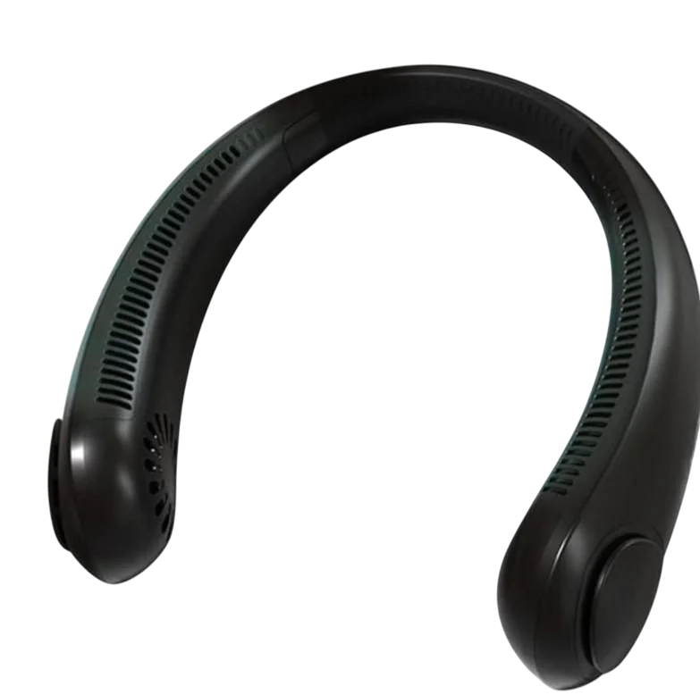 Вентилятор на шею безлопастный аккумуляторный FAN-01 трехскоростной 1200 mAh и питание от USB Черный