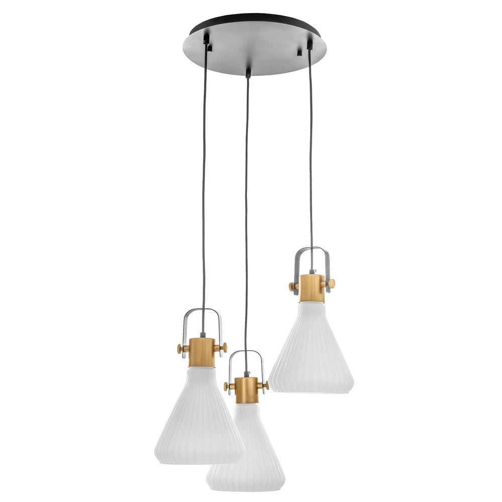 Люстра потолочная лофт подвесная Brille BR-01 464S/3 E27 на 3 плафона