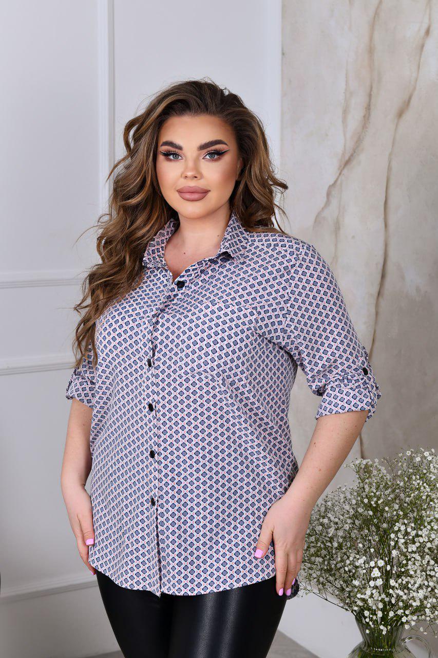 Блузка прямий силует з довгим рукавом на манжеті р. 52-54 Білий (3629) - фото 5 Блузка прямий силует з довгим рукавом на манжеті р. 52-54 Білий (3629) - фото 5