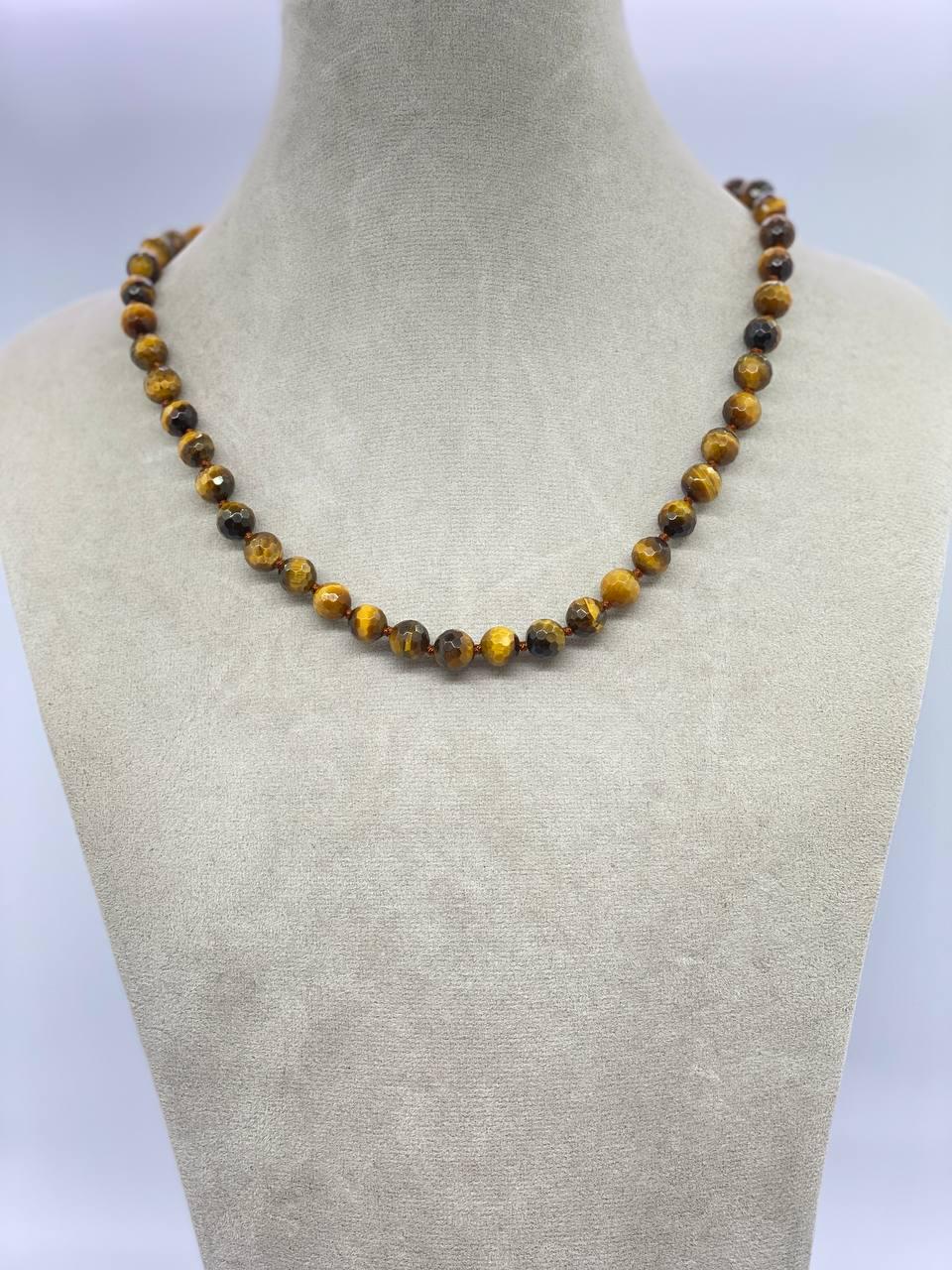 Бусы тигровый глаз 44 см Коричневый (9939)