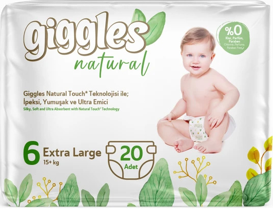 Подгузники детские Giggles Natural 6 Extra Large 15+ кг 20 шт.