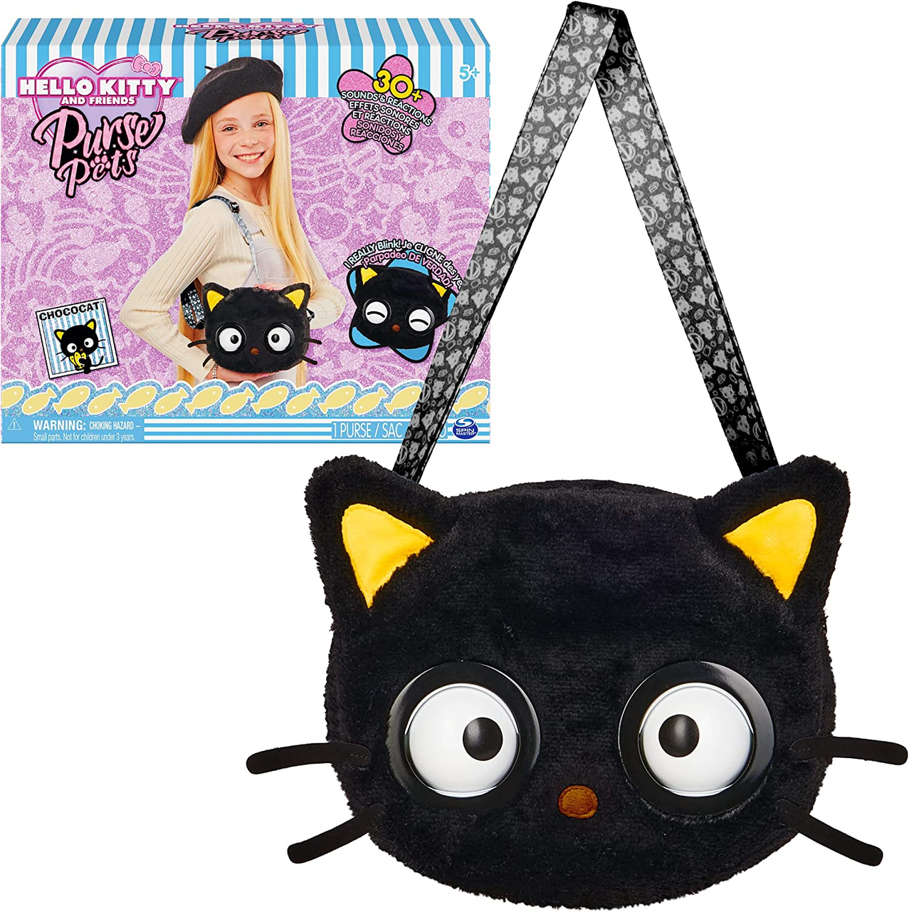 Интерактивная игрушка Purse Pets Sanrio Hello Kitty and Friends Interactive Pet Toy & Handbag Chococat (2566163350)