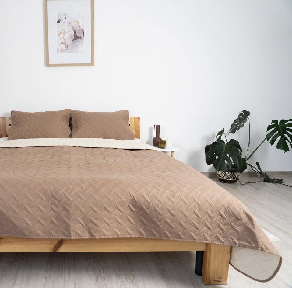 Покрывало ткань микрофибра без наволочки 220х240 см Капучино Покрывало ткань микрофибра без наволочки 220х240 см Капучино