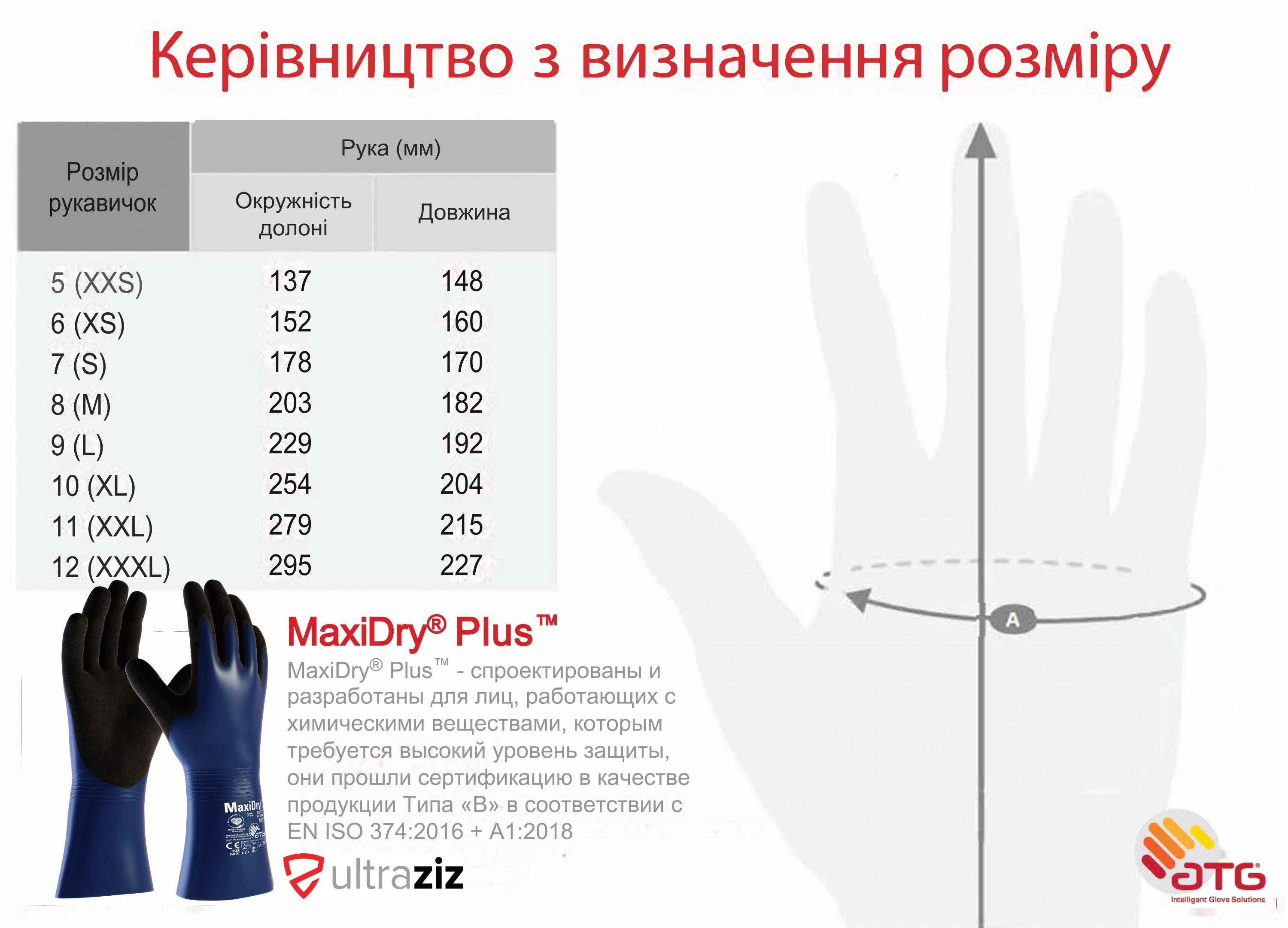 Подовжені захисні рукавички від масел MaxiDry Plus 56-530 ATG 9 L - фото 2