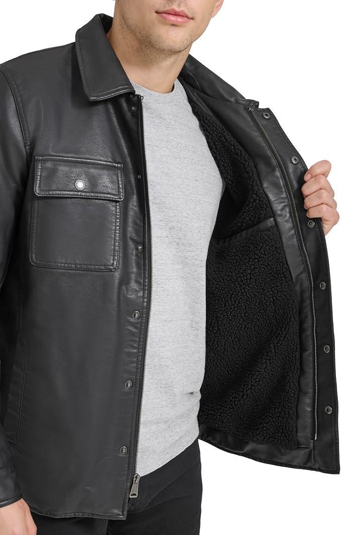 Куртка чоловіча демісезонна Levi's Buffed Cow Faux Leather 232672216 зі штучної шкіри M Чорний (2838845469) - фото 5 Куртка чоловіча демісезонна Levi's Buffed Cow Faux Leather 232672216 зі штучної шкіри M Чорний (2838845469) - фото 5