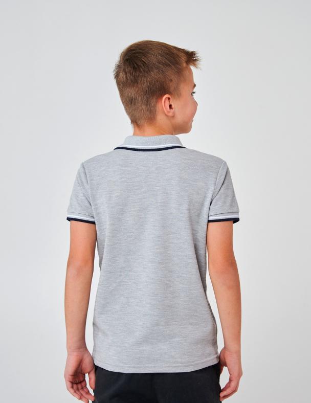 Футболка-поло для мальчика Smil Лакоста 134 см Серый меланж (114114) - фото 2 Футболка-поло для мальчика Smil Лакоста 134 см Серый меланж (114114) - фото 2