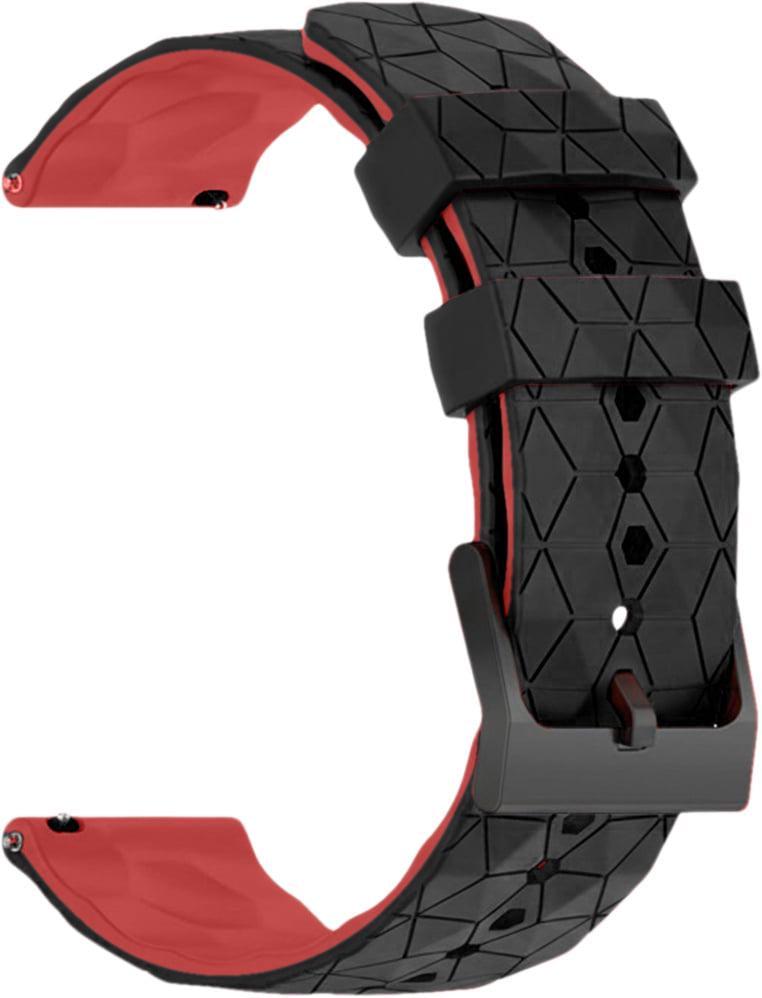 Ремінець силіконовий Lunor для Amazfit Bip 3/Pro Black/Red (41690-44)
