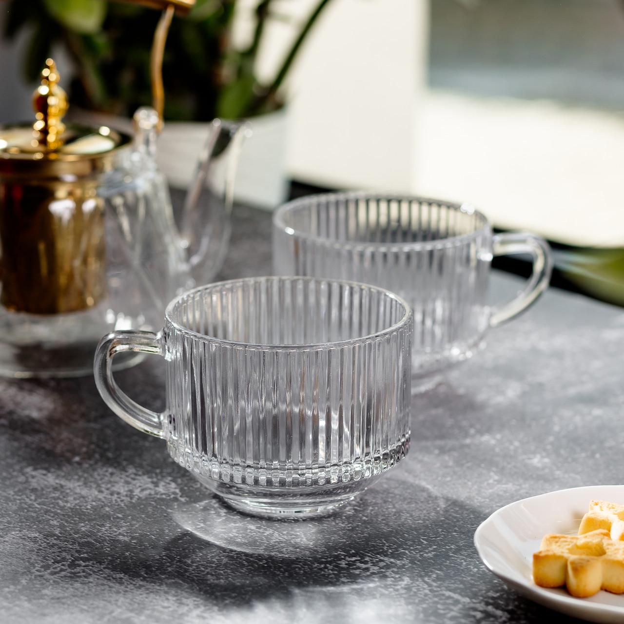 Набір прозорих скляних чашок для гарячих напоїв 2 шт. 450 мл - фото 4 Набір прозорих скляних чашок для гарячих напоїв 2 шт. 450 мл - фото 4