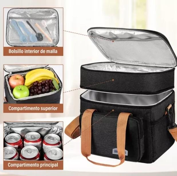 Сумка-холодильник на 2 отделения с ручкой через плечо 26х25х18 см 12 л Черный (172-2) - фото 2 Сумка-холодильник на 2 отделения с ручкой через плечо 26х25х18 см 12 л Черный (172-2) - фото 2