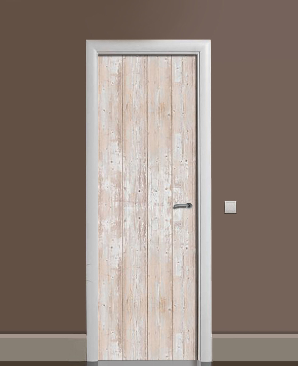 Наклейка 3D на двери Zatarga Дерево виниловая 650х2000 мм Кремовый (1323456559)