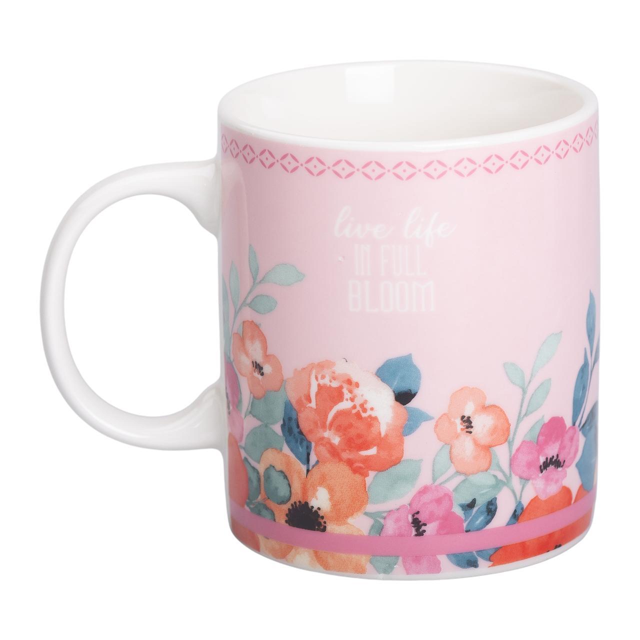 Чашка фарфоровая с цветочным принтом для чая и кофе 400 мл Розовый (RX-N240139P) Чашка фарфоровая с цветочным принтом для чая и кофе 400 мл Розовый (RX-N240139P)