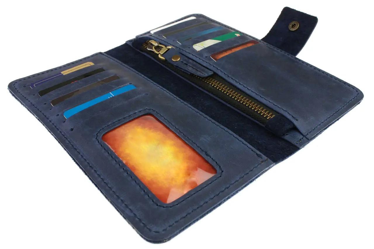 Гаманець FREESKIN шкіряний 19х9,5х1 см Синій - фото 2 Гаманець FREESKIN шкіряний 19х9,5х1 см Синій - фото 2