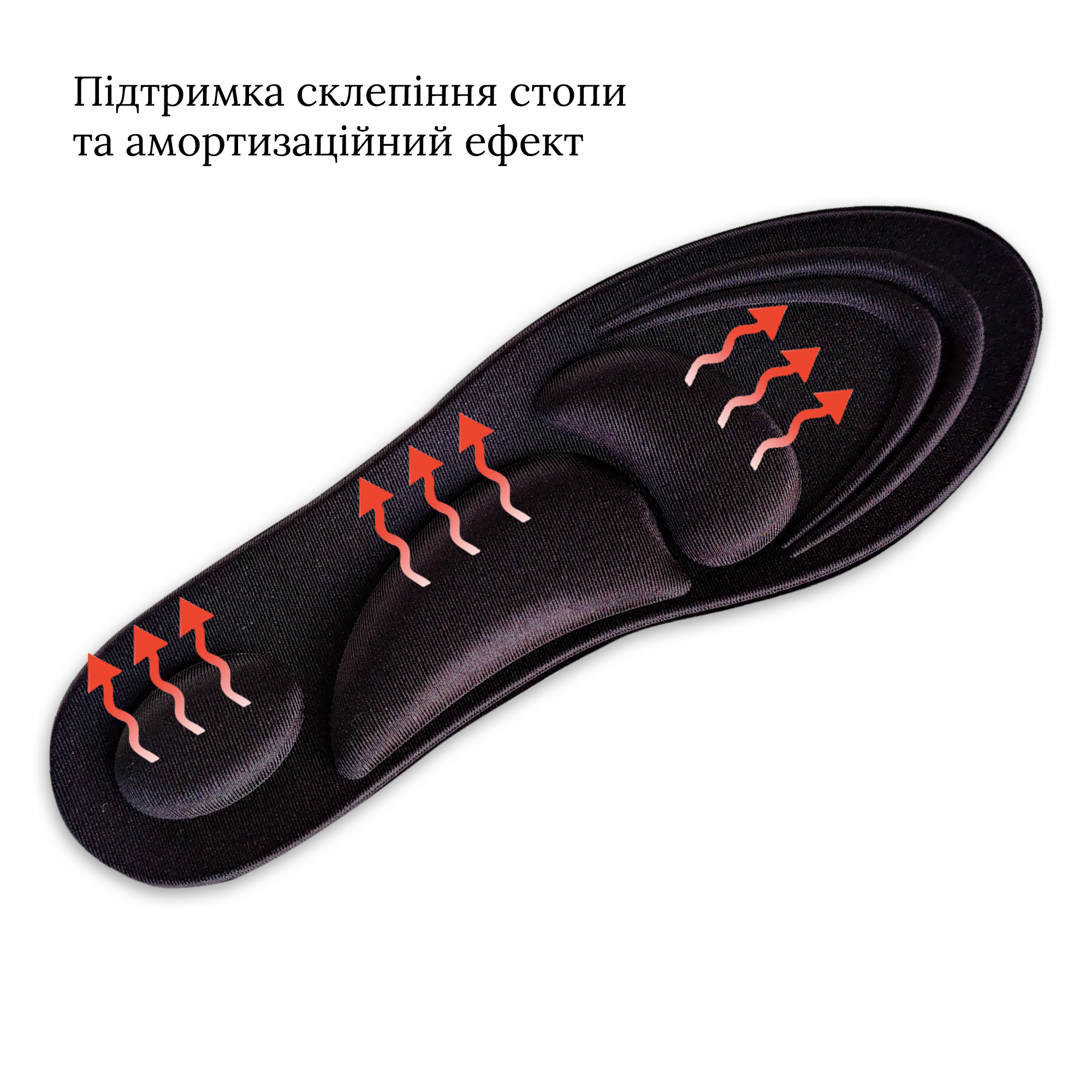 Устілки для взуття Comfort insoles м'які повсякденні р. 43,5-41 регульований 28,5-26 см Чорний (H-13 №3) - фото 4