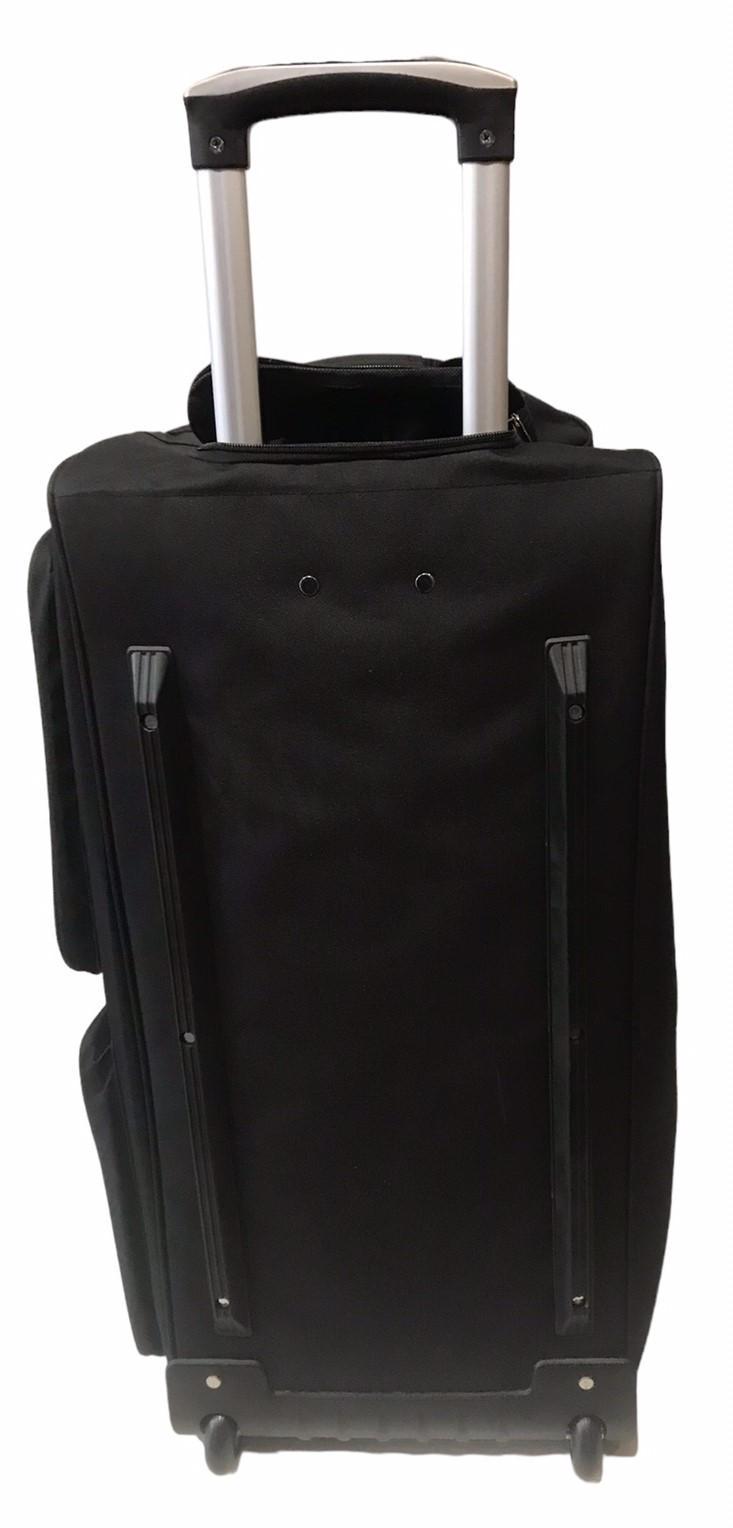 Сумка дорожня велика на колесах з кишенею на блискавці 90 л Чорний (263-30) - фото 2