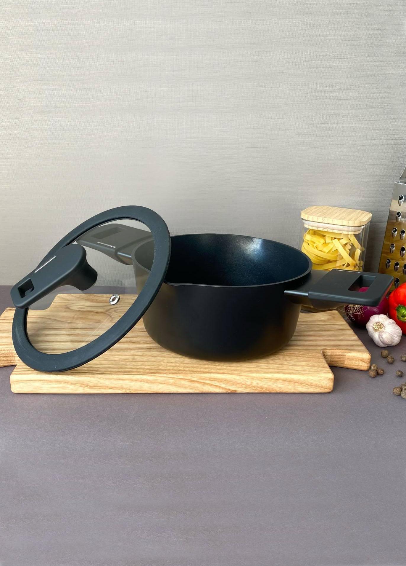 Кастрюля Krauzer Eco Line гранитный алюминий 2 л 18 см Черный (78125) - фото 3 Кастрюля Krauzer Eco Line гранитный алюминий 2 л 18 см Черный (78125) - фото 3