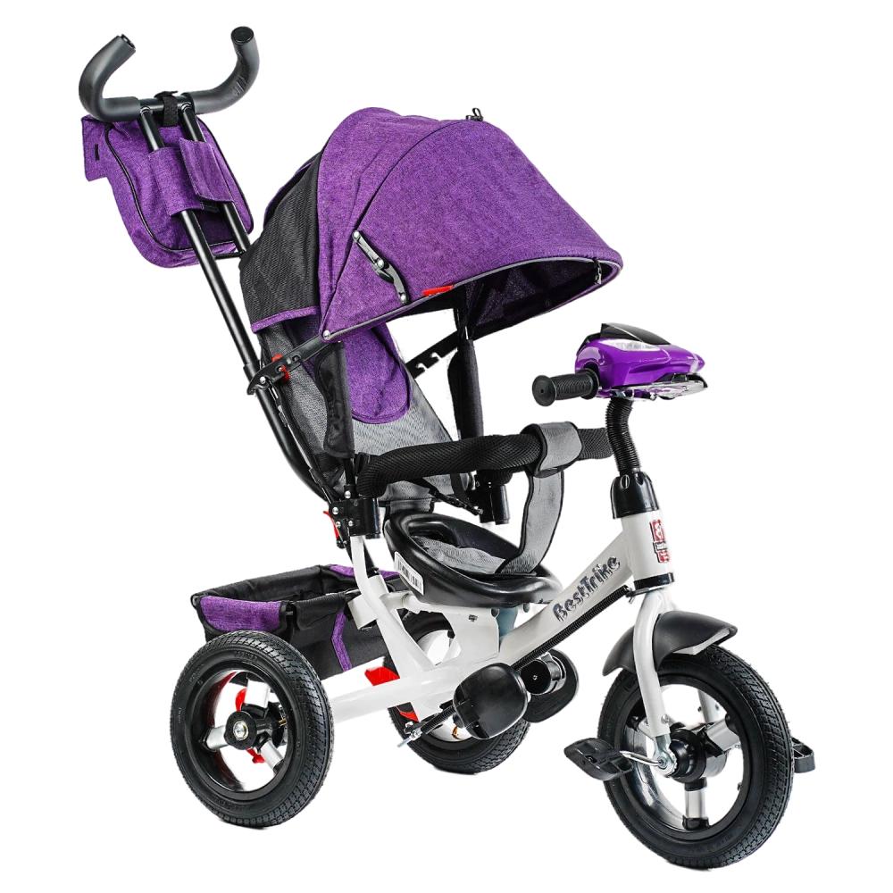 Велосипед 3-х колесный детский Best Trike надувные колеса фара с USB пультом Violet (125069) Велосипед 3-х колесный детский Best Trike надувные колеса фара с USB пультом Violet (125069)