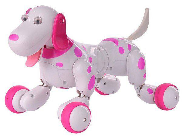 Интерактивная игрушка HappyCow Smart-Dog робот-собака на радиоуправлении Бело-Розовый (SUN1771)