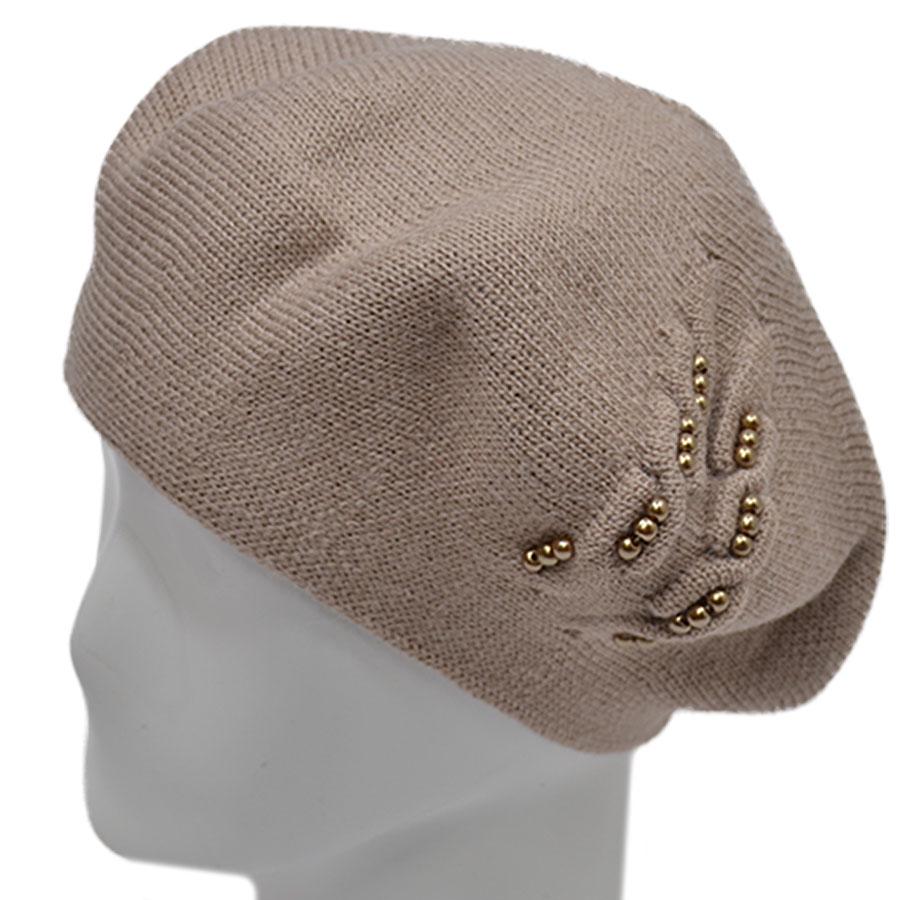 Берет женский Lirus Лейла двойной шерстяной р. 56-58 Светло-бежевый (68627)