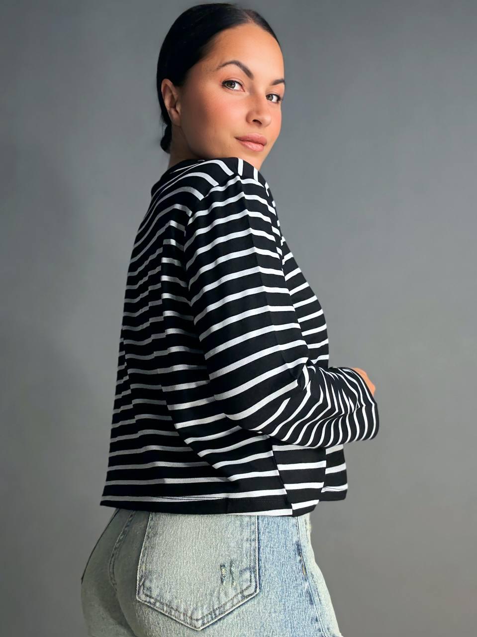 Лонгслів жіночий KEYYMOD 34094 реглан в смужку з підплічниками вільний крій оверсайз M Чорний (1505) - фото 3 Лонгслів жіночий KEYYMOD 34094 реглан в смужку з підплічниками вільний крій оверсайз M Чорний (1505) - фото 3