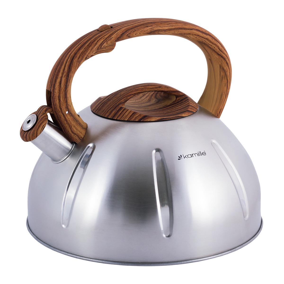 Чайник Kamille KM-0698 из нержавеющей стали бакелитовая ручка для всех типов плит 5 л Серебряный (29-84-0698) - фото 7