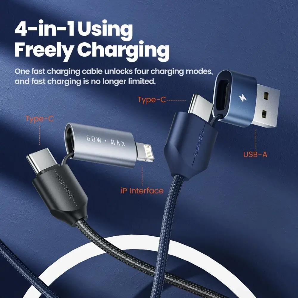 Кабель Toocki 4в1 USB/Type C + Type C/Lightning 1 м (12111909) - фото 7