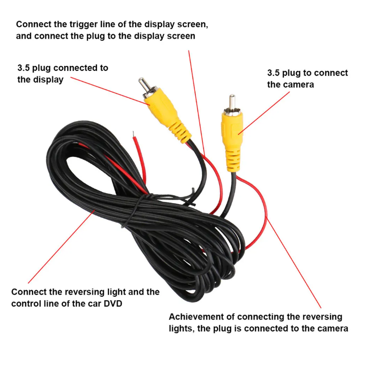 Камера заднього виду автомобільна з об’єктивом риб’яче око DC 12 В - фото 3 Камера заднього виду автомобільна з об’єктивом риб’яче око DC 12 В - фото 3
