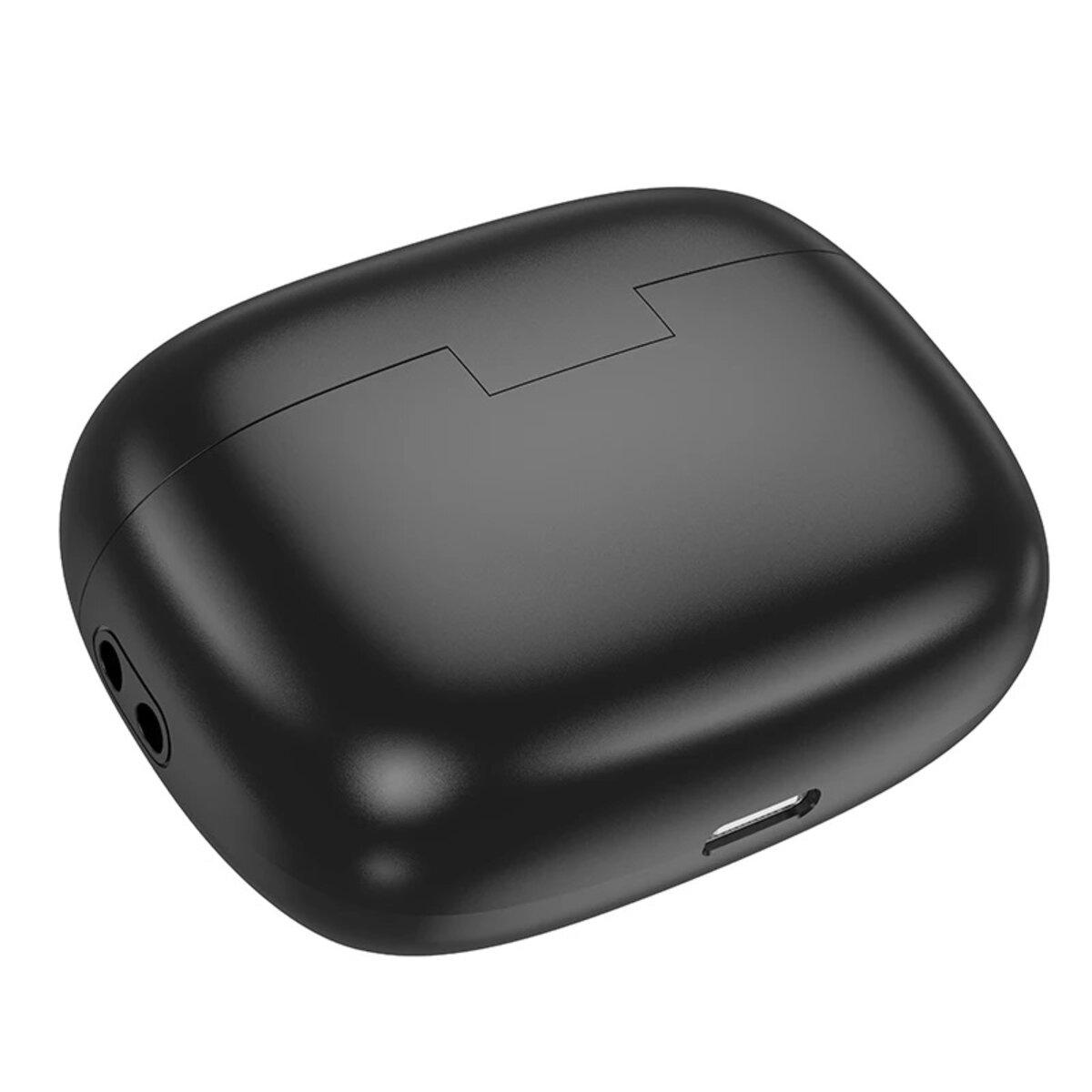 Навушники бездротові Hoco EQ20 Rhyme true wireless ANC+ENC noise reduction BT5.4 headset 400 mAh Black (6942007641319) - фото 3