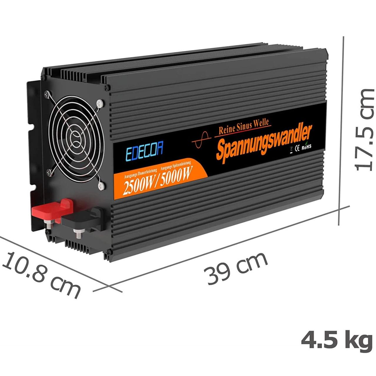 Преобразователь напряжения Edecoa Spannungswandler 12-230V/2500/5000W - фото 2 Преобразователь напряжения Edecoa Spannungswandler 12-230V/2500/5000W - фото 2