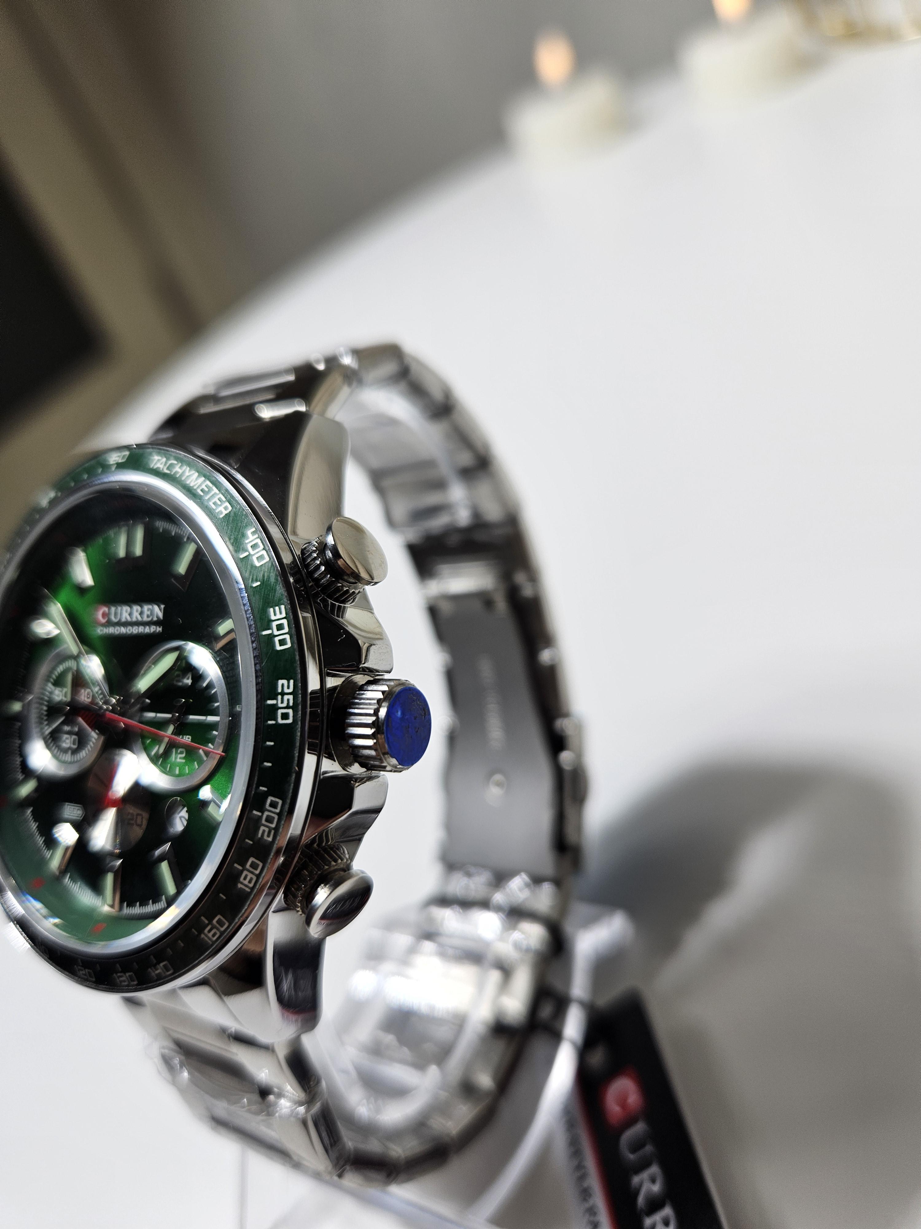 Наручний годинник чоловічий Сurren Diablo Срібний/Зелений циферблат (1111) - фото 5 Наручний годинник чоловічий Сurren Diablo Срібний/Зелений циферблат (1111) - фото 5