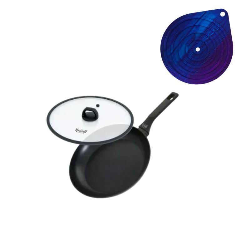 Сковорода з кришкою Krauff München 24 см з підставкою під гаряче Galaxy (55-333-453)