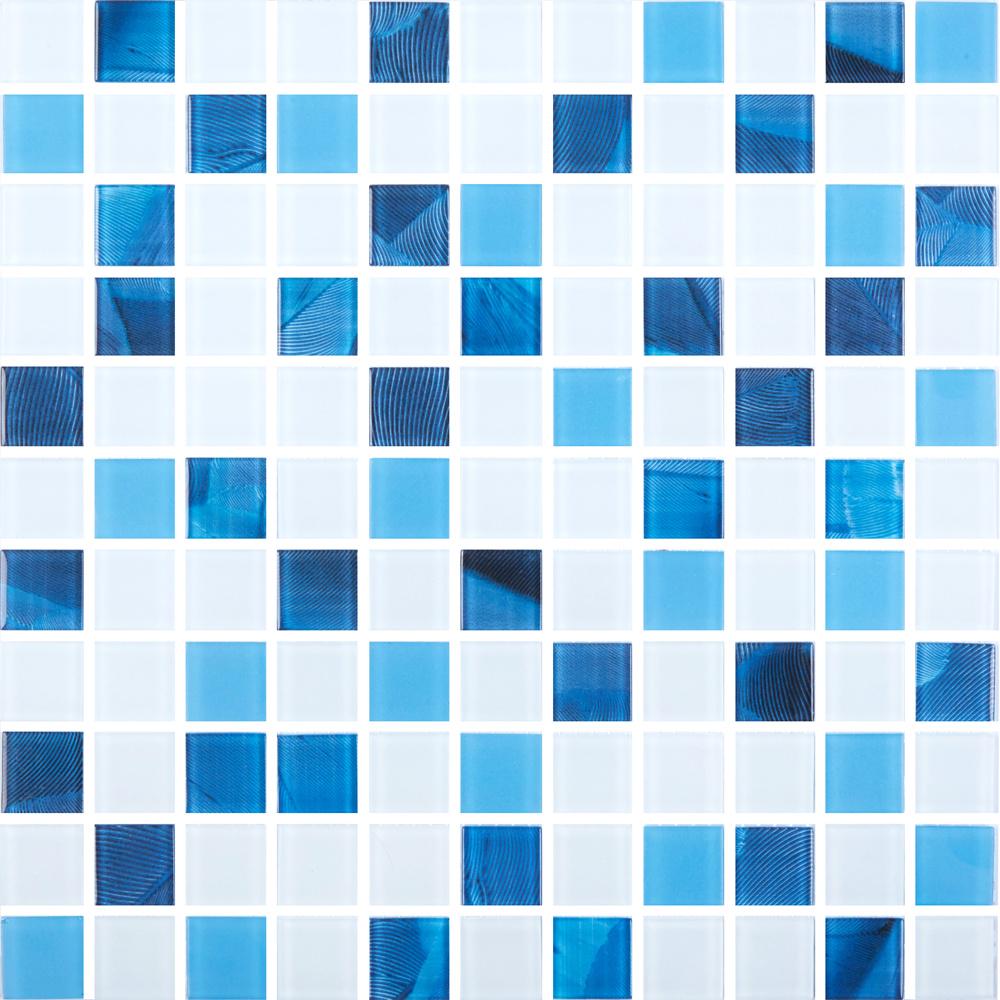 Мозаика стеклянная Kotto Ceramica GMP 0425018 С3 Print 19 300x300x4 мм/25x25 мм Blue D mat/White mat
